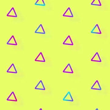Pattern of geometric shapes in vibrant gradient holographic neon colors. Retro イラスト素材