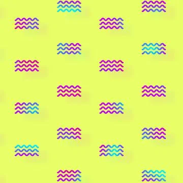 Pattern of geometric shapes in vibrant gradient holographic neon colors. Retro 스톡 일러스트