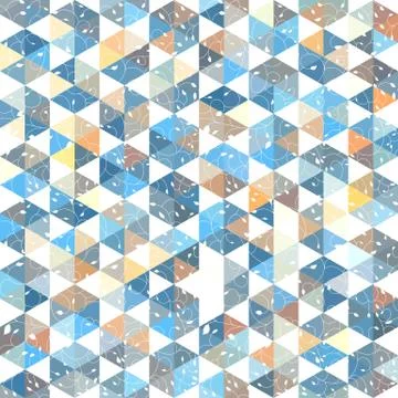 Pattern geometric with triangle and plant elements Stock Illustration