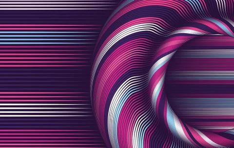 Pattern with geometric waves. Stylish texture. Ripple color background. Stock Illustration