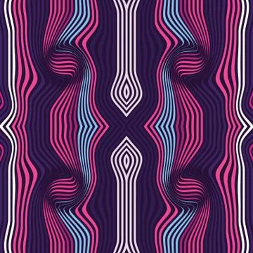 Pattern with geometric waves. Stylish texture. Ripple color background. Illustrazione stock