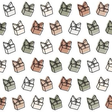 Pattern of gift boxes of different colors. Stock Illustration