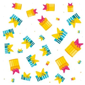 Pattern of gift boxes presents Stock Illustration