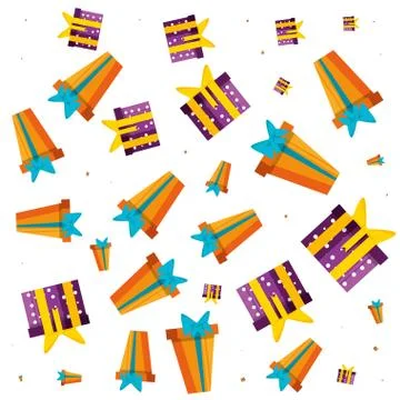 Pattern of gift boxes presents Stock Illustration