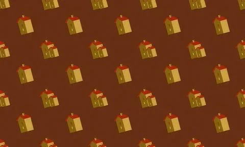 Pattern of gift boxes with red ribbons on brown background Stock Illustration