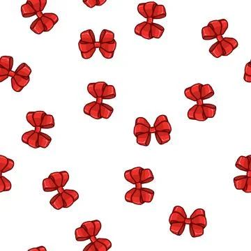 Pattern gift red bow cartoon vector Stockillustratie