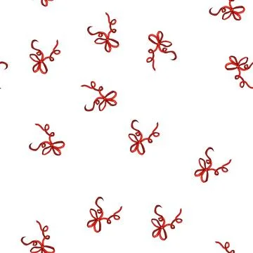 Pattern gift red bow ribbon cartoon vector Stock Illustration