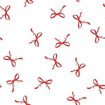 Pattern gift red bow ribbon cartoon vector イラスト素材