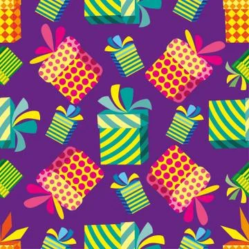 Pattern with gifts Stock Illustration