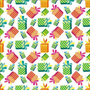 Pattern with gifts Stock Illustration