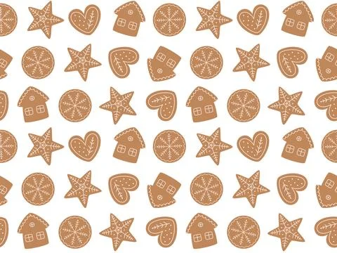Pattern ginger cookies Stock Illustration