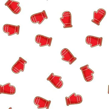 Pattern gingerbread christmas themed cookies cartoon vector Stock Illustration