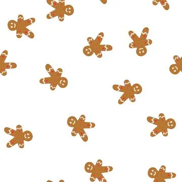 Pattern gingerbread man cookie baking for holiday celebration Stock Illustration