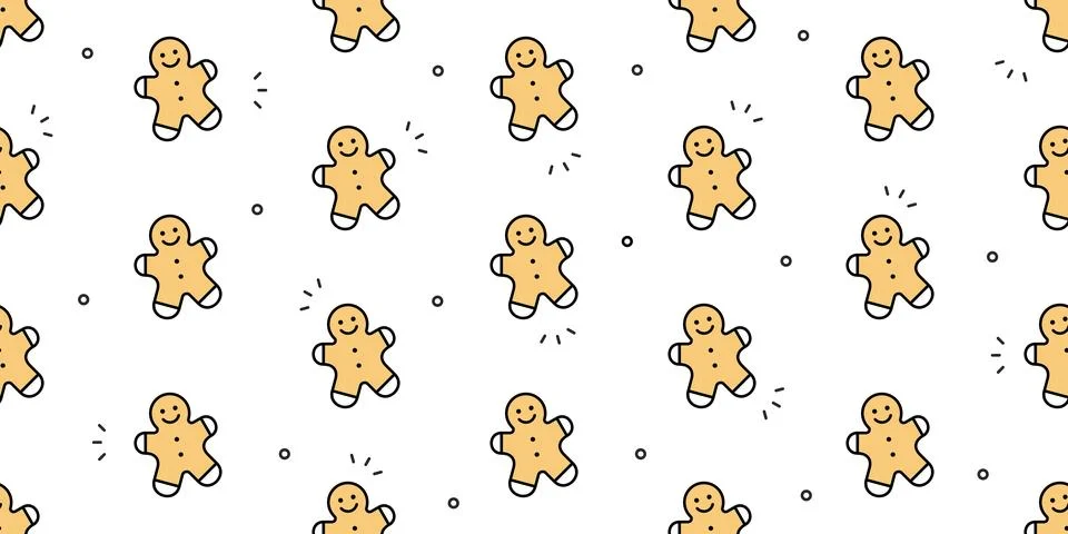 Pattern with gingerbread man Cookies イラスト素材