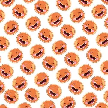 Pattern of gingerbread man in white background Stock Illustration