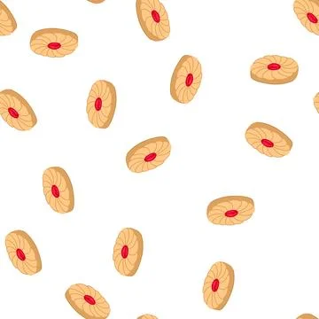 Pattern gingersnap biscuit cookie cartoon vector Stock Illustration