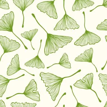 Pattern with ginkgo biloba leaves Stockillustratie