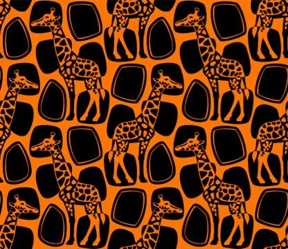 Pattern with giraffes. Stock Illustration