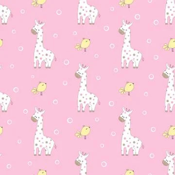 Pattern with giraffes Stock Illustration