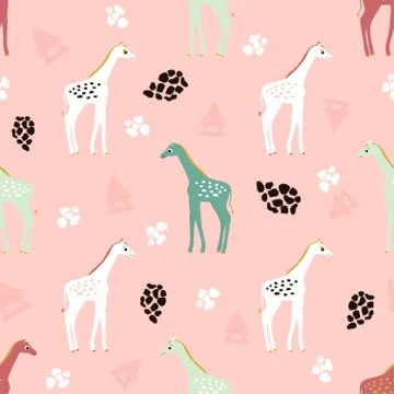 Pattern with giraffes Illustrazione stock