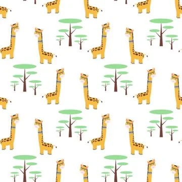 Pattern with giraffes Stock Illustration