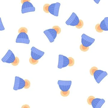 Pattern girl winter hat kid cartoon vector 库存插图