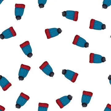 Pattern girl winter hat woman cartoon vector イラスト素材