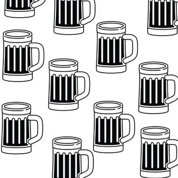 Pattern of glass with beer icon 库存插图