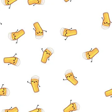 Pattern glass beer mug character cartoon vector Stock Illustration