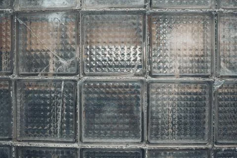 Pattern of glass block wall , close up Stock Photos