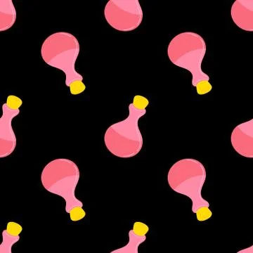 Pattern of glass bottles filled with elixir Stock Illustration