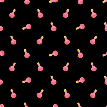 Pattern of glass bottles filled with elixir Stock Illustration