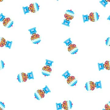 Pattern glass bubblegum machine cartoon vector Stock Illustration