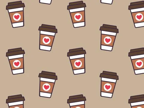 Pattern glass of coffee. Vector illustration 스톡 일러스트
