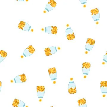 Pattern glass coin jar cartoon vector Stock Illustration