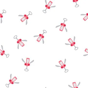 Pattern glass corkscrew wine cartoon vector Stock Illustration