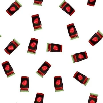 Pattern glass jam fruit food cartoon vector Stock Illustration