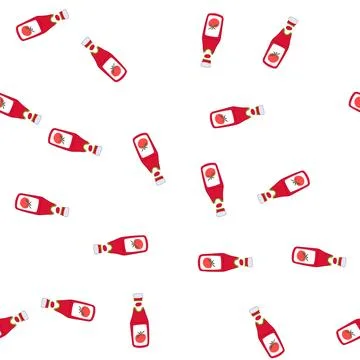 Pattern glass ketchup bottle cartoon vector Stockillustratie
