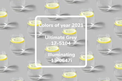 Pattern of glass of lemonade a gray background. Stock Photos