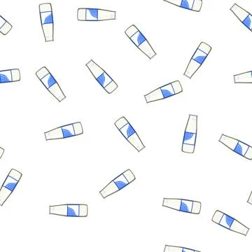 Pattern glass milk bottle cartoon vector Stock Illustration