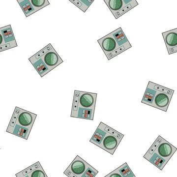 Pattern glass retro control panel cartoon vector Stock Illustration