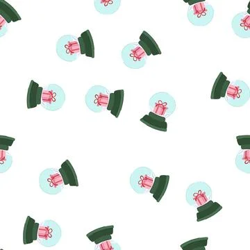 Pattern glass snow ball cartoon vector 스톡 일러스트