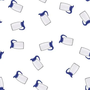 Pattern glass water pitcher cartoon vector Stock Illustration