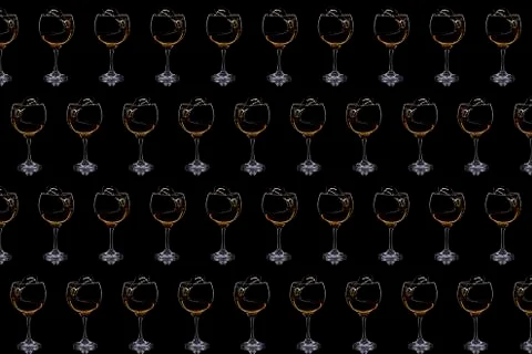 Pattern with glass of whiskey on a dark background Stock Photos