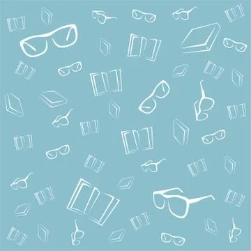 Pattern of glasses and books 스톡 일러스트