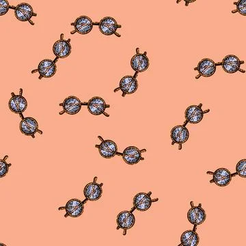 Pattern glasses reading sketch hand drawn Illustrazione stock