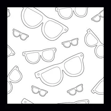 Pattern glasses Sunscreen. Vector Sunglasses Seamless illustration in Doodl.. Stock Illustration