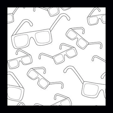Pattern glasses Sunscreen. Vector Sunglasses Seamless illustration in Doodle  Stock Illustration
