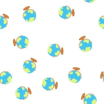 Pattern global globe cartoon vector Illustrazione stock
