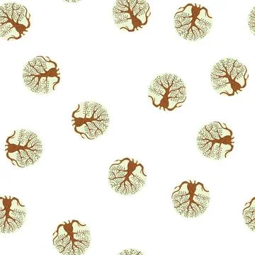 Pattern global tree of life cartoon vector Stock Illustration